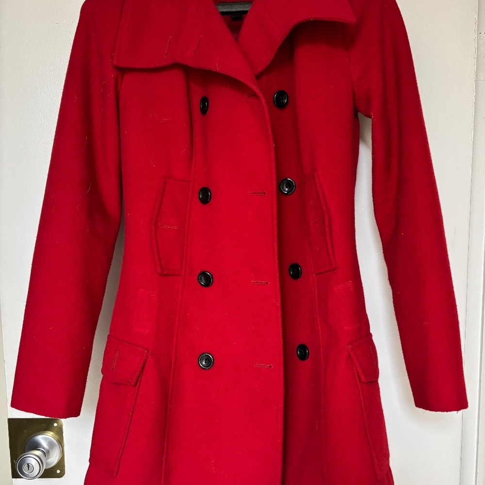Womens BCX M Red Pea Coat